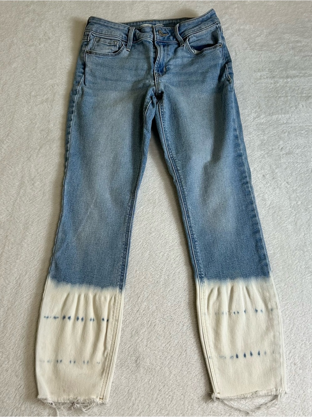 Old Navy Women's Jeans Size 0 Blue Rockstar Super Skinny Ankle Mid Rise Frayed